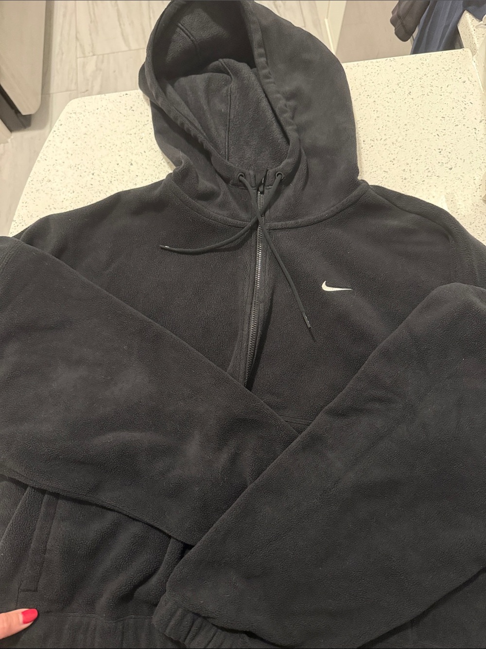 Nike Black Half-Zip Fleece Hoodie